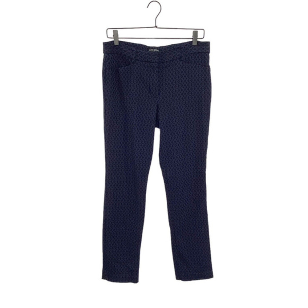 Mario Serrani Italy Pants Womens Sz 10 Blue/Black Stretch Pockets Skinny 27" Ins - Picture 1 of 10